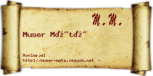 Muser Máté névjegykártya